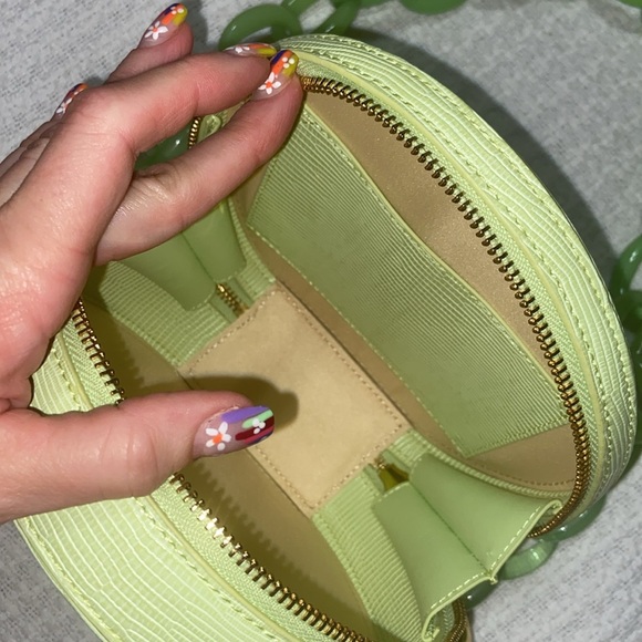 Nwot JW PEI Lime Green Luna Gradient Acrylic Chain Lizard Pattern Vegan bag - Picture 13 of 14